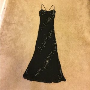 Formal Black Dress with Beaded Design